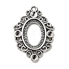 Tibetan Style Alloy Pendant Rhinestone and Cabochon Open Back Settings TIBEP-R304-021AS-LF-1
