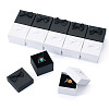 12Pcs 2 Colors Square Cardboard Paper Ring Gift Storage Boxes CON-TA0001-23-1