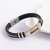 Trendy Unisex Black Color PU Leather Cord Bracelets BJEW-E260-04M-1
