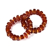 Natural Agate(Dyed & Heated) Square and Rondelle Resin Beaded Stretch Bracelets for Unisex BJEW-Q101-02A-1
