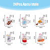 24Pcs 6 Styles Music Theme Opaque Resin Pendants RESI-FH0001-50-2