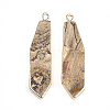 Electroplate Natural Picture Jasper Pendants G-S344-24N-2