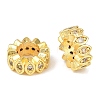Brass Micro Pave Clear Cubic Zirconia Rondelle European Beads KK-C142-04A-G-2