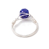 Handmade Polymer Clay Rhinestone Finger Rings for Women RJEW-JR00920-01-5