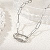 304 Stainless Steel Paperclip Chain Necklaces with Screw Carabiner Lock Charms NJEW-JN06389-1