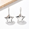 Star Brass Dangle Earrings EJEW-B132-05P-2