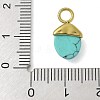 304 Stainless Steel Synthetic Turquoise Pendants STAS-L277-07G-04-3