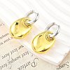 Oval Brass Hoop Earrings for Women EJEW-U057-06A-01G-3