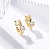 Rack Plating Brass Micro Pave Clear Cubic Zirconia Cuff Earrings for Women EJEW-C125-24D-G-1