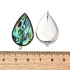 304 Stainless Steel Pave Natural Paua Shell Stud Earring Findings STAS-Z125-06P-3