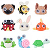 45Pcs 9 Styles Animal Theme Opaque Resin Cabochons RESI-SC0006-96-7