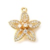 Brass Micro Pave Clear Cubic Zirconia Pendants KK-U065-02D-G-1