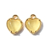 Heart Brass Charms KK-D024-02C-G-1