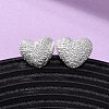 Brass Textured Stud Earrings EJEW-A143-02B-S-1