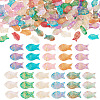 110Pcs 11 Colors Baking Paint and Golden Metal Enlaced Glass Beads DGLA-TA0001-66-1