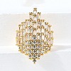 Brass Micro Pave Cubic Zirconia Adjustable Cuff Open Rings RJEW-D313-10G-1
