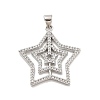 Rack Plating Brass Micro Pave Cubic Zirconia Pendants KK-D359-30P-1