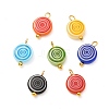 Millefiori Glass Pendants PALLOY-JF00970-50A-1