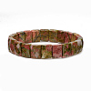 Natural Unakite Gemstone Stretch Bracelets BJEW-F406-B03-2