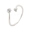 Leaf & Flower  Brass Adjustable Ring Settings KK-G527-01C-P-1