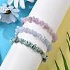 Chips Natural Larimar & Blue Lace Agate & Kunzite Beaded Stretch Bracelets Sets X-BJEW-JB05332-01-2