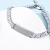 304 Stainless Steel Glass Link Chain Bracelets BJEW-G753-03P-01-3