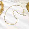 304 Stainless Steel Rectangle link Chain Necklaces NJEW-JN04746-02-2