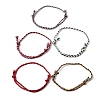 5Pcs 5 Color Macrame Braided Cotton Cord Bracelets Set BJEW-FZ00012-1
