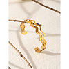 304 Stainless Steel Wavy 3-Line Cuff Bangles for Women WGF7EC5-01-2