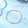 Natural Amethyst & Seed Glass Beaded Braided Bead Bracelets BJEW-JB12605-01-2