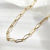 304 Stainless Steel Rhombus & Oval Link Chain Necklace BJEW-B072-03G-3