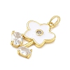 Brass Rhinestone Pendants RB-CBACCCF-03G-2