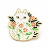 Cat & Flower Enamel Pin JEWB-B005-02-1