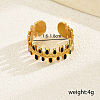 Stainless Steel Vintage Fashion Enamel Open Cuff Rings Lady Date Vacation Gift PZ5386-1-5