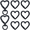 6Pcs Heart Spray Painted Alloy Swivel Clasps FIND-SC0021-60-1