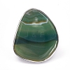 Nuggets Shape Natural Agate Adjustable Finger Ring RJEW-E166-01-2