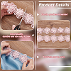 Organza Lace Trim with Resin Imitation Pearl Beads OCOR-WH0085-53A-4