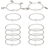 12Pcs 304 Stainless Steel Twisted Curb Chains Bracelets BJEW-SC0001-61P-1