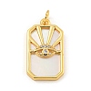 Rack Plating Brass Pave Clear Cubic Zirconia Pendants KK-Z048-02G-1