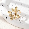 Flower 304 Stainless Steel Cuff Rings for Women STAS-Z112-19G-1