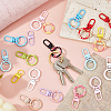 22Pcs 11 Colors Baking Paint Alloy Swivel Clasps KEYC-HS0001-08-5