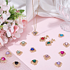 24Pcs 12 Colors Alloy Glass Cabochons FIND-SC0021-57-4