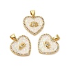 Brass Micro Pave Cubic Zirconia Pendants KK-K385-123G-1