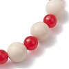 Natural Fossil & Dyed Malaysia Jade Round Beaded Stretch Bracelets for Women BJEW-JB10824-4