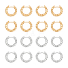 16Pcs 2 Colors Twist Rings Brass Hoop Earrings for Women EJEW-UN0003-27-1