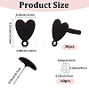 30Pcs Heart Alloy Stud Earring Findings FIND-SP0005-60A-01-2