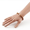 Natural Wood Beads Stretch Bracelets BJEW-JB05848-01-4