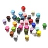 Spray Painted Wooden Beads WOOD-P021-01C-M-1