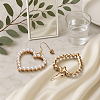 4 Pairs 2 Colors Iron Heart Dangle Earrings EJEW-HY0001-40-4