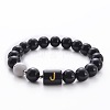 10MM Natural Black Onyx(Dyed & Heated) and Howlite Beaded Stretch Bracelets RH2290-10-1